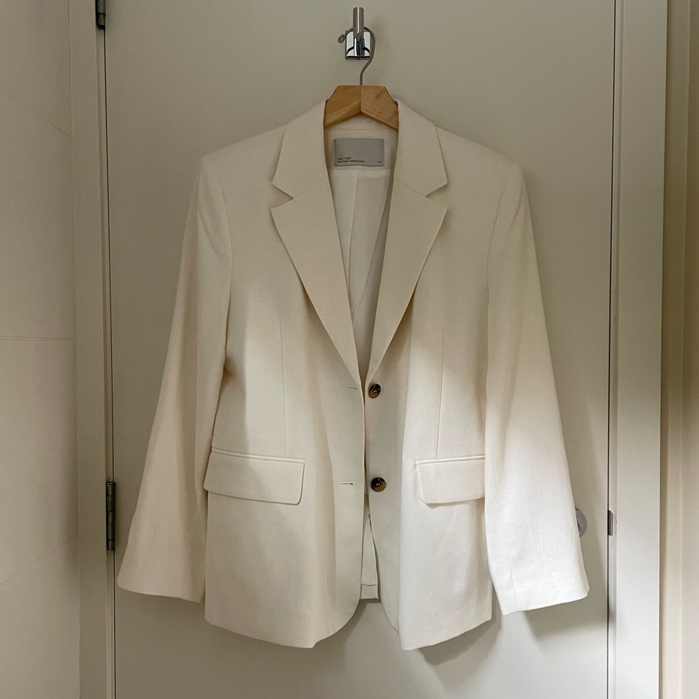 White linen blazer